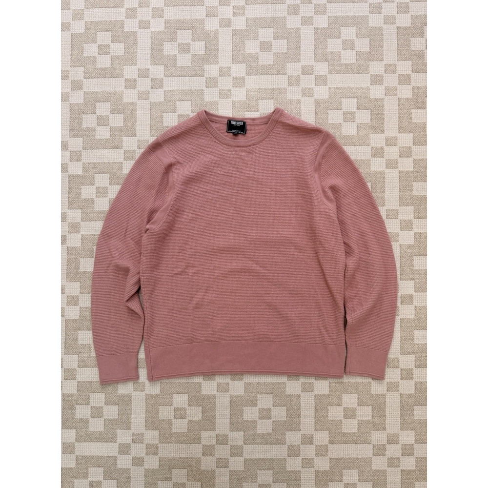 Todd Snyder Waffleknit Merino Wool Sweater Size XXL Fits Large Mauve Pink Men's
